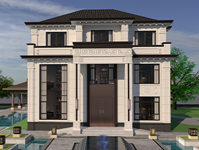 14×18.18米 三層新中式別墅 挑空門廳 占地面積188.979平方 編號：202401072121